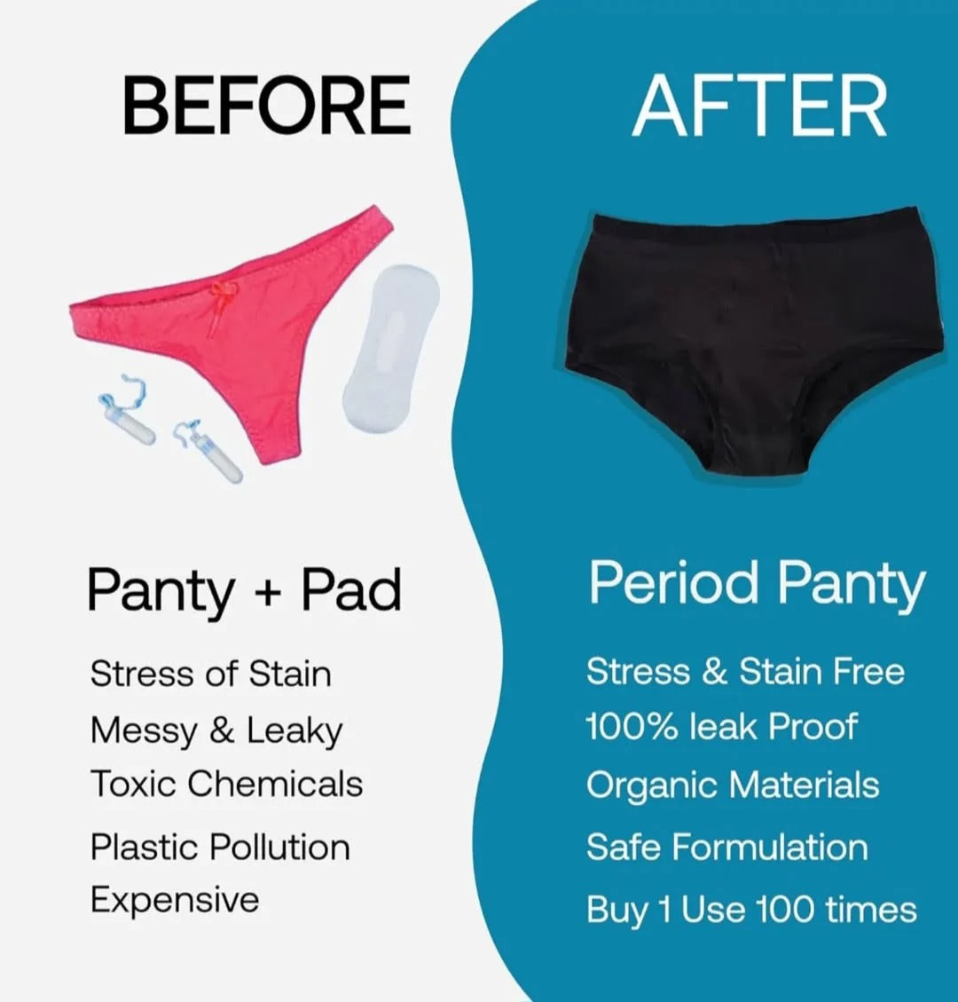 4 Layered Leak Proof Period Panty for Heavy Flow